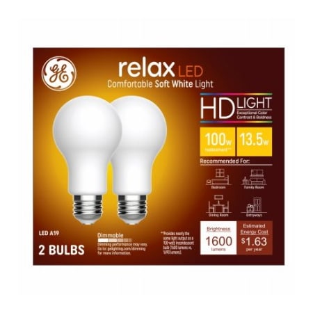 Current GE 2PK 13W SW A19 Bulb 93129807